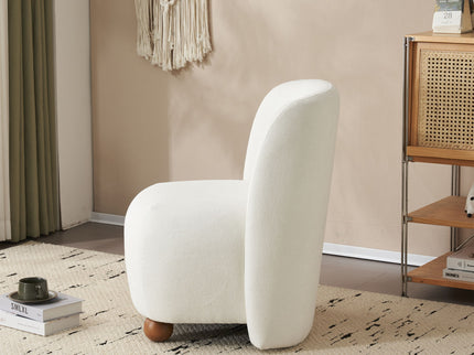 Modern Low Back Accent Upholstered Armless Living Room Chairs, Round Feet