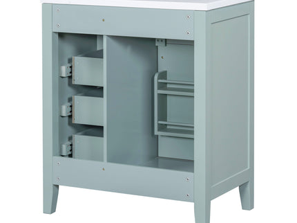 Modern Bathroom Vanity With Sink Combo, 3 Drawers, Undermount Drop-In Sink