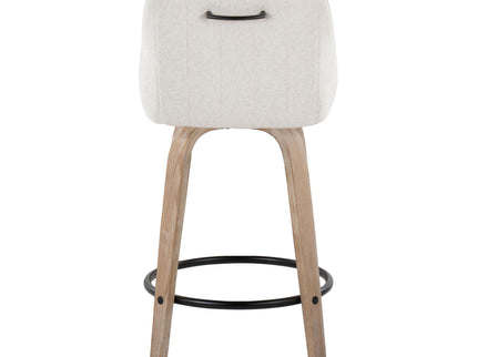 Hannah - Transitional Fixed Height Counter Stool With Swivel With Round Footrest (Set of 2)