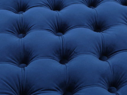 Modern Glam Ottoman With Upholstery And Button Tufted Design