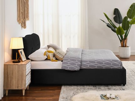Storage Upholstered Hydraulic Platform Bed With Integrated Headboard