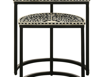 Allura - 2 Piece Demilune Nesting Table Set - Black
