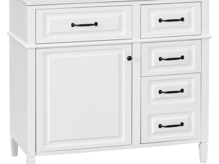Modern Bathroom Vanity With Sink Top, Flip Drawer Design