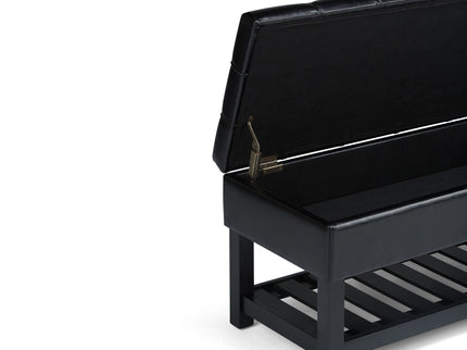 Saxon - Upholstered Transitional Storage Ottoman Bench
