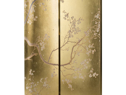 Cherry Blossom Wall Art Panels, Wall Decor For Living Room Dining Room Office Bedroom (Set of 2) - Gold
