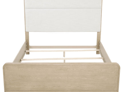 Mirador - Queen Panel Bed With Upholstered Headboard - Light Oak