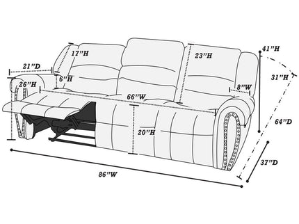 Modern Living Room Set With Nailhead Trim