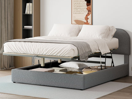 Upholstered Platform Bed With Hydraulic Storage System