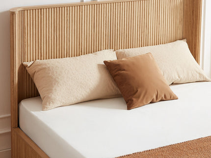 Wave Pattern Headboard Platform Bed Frame