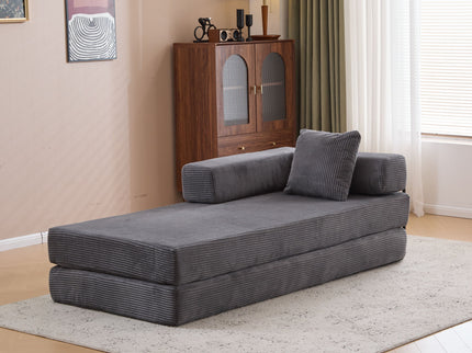 Floor Couch, Convertible Floor Sofa Bed With Pillow Back Support Armrest