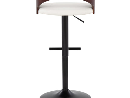 Grotto - Contemporary Adjustable Barstool With Swivel & Straight T Footrest (Set of 2)
