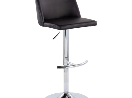 Toriano - Contemporary Adjustable Barstool With Swivel & Rounded T Footrest (Set of 2)