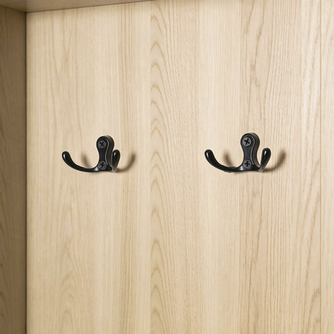 Tall Freestanding Bathroom Storage Cabinet With Adjustable Shelves And Side Hooks