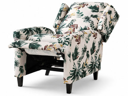 Wingback Recliner Chair With Padded Arms - Green