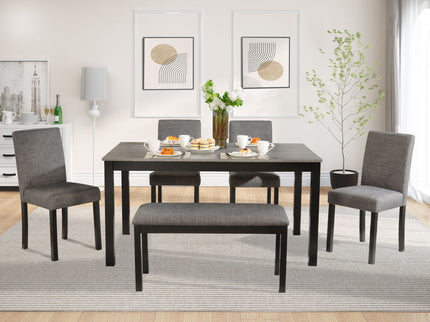 Modern Dining Table Set With Upholstered Chairs For Dining Room