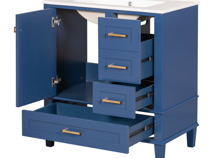Bathroom Vanity, Modern Bathroom Cabinet With Sink Combo Set, Bathroom Storage Cabinet With A Soft Closing Door And 3 Drawers, Solid Wood Frame