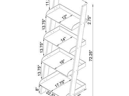 Cimarron - Ladder Bookcase With 4 Shelves - Clear