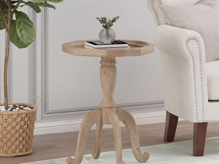 French Country Accent Table With Spider Leg Design - Natural / White