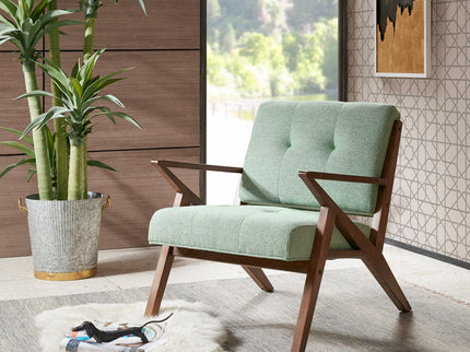Lounge Chair With Tufted Upholstery And Solid Frame