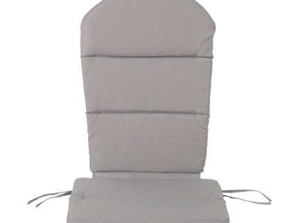 Outdoor Adirondack Chair Cushion With Water Resistant Fabric And Ties - Gray
