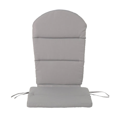Outdoor Adirondack Chair Cushion With Water Resistant Fabric And Ties - Gray