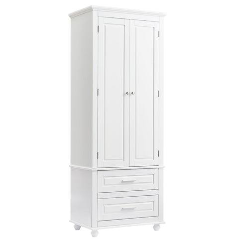 Tall Storage Cabinet With 2 Drawers For Bathroom