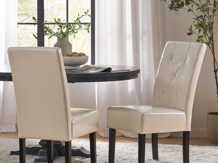 Carter - 5 Tuft Dining Chair With Button Tufted Backrest And Espresso Legs - Ivory