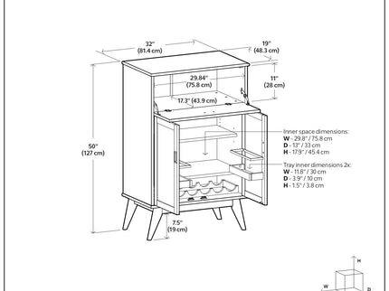 Draper - Mid Century Bar Cabinet