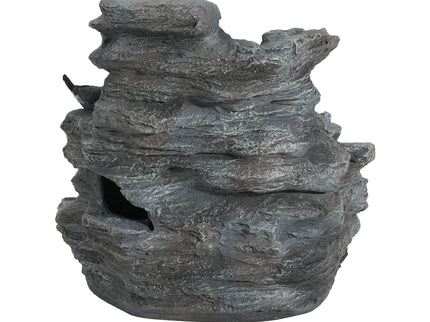 Concrete Rock Waterfall Fountain With LED Lights, Outdoor Garden Decor