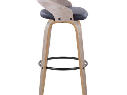 Grotto - Contemporary Fixed Height Barstool With Swivel With Round Footrest (Set of 2)