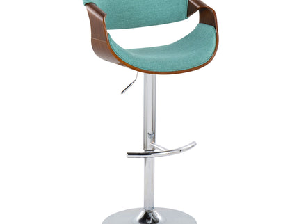 Curvo - Mid Century Modern Adjustable Barstool With Swivel With Rounded T Footrest (Set of 2)