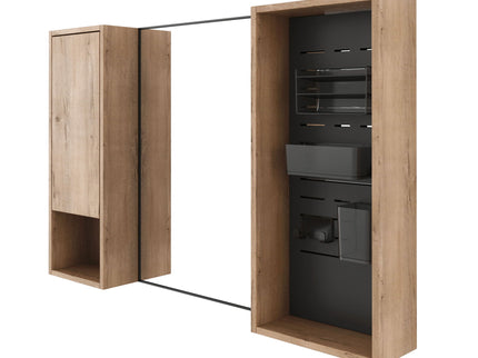 41.6" Wall Mounted Bathroom Cabinet With Soft Close Door, Storage Cabinet Featuring - Imitative Oak