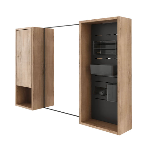 41.6" Wall Mounted Bathroom Cabinet With Soft Close Door, Storage Cabinet Featuring - Imitative Oak