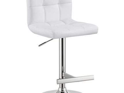 Lenny - Upholstered Adjustable Bar Stool (Set of 2) - White