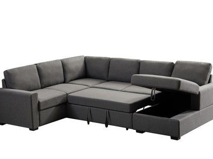 Ketterman - 4 Piece Upholstered Sectional - Dark Gray