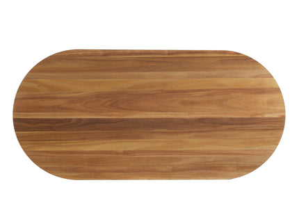 Oval Dining Table With Cylindrical Legs - Brown
