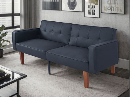 Convertible Futon Sofa Bed With Adjustable Split Back, Twin Size Sleeper Couch - Black