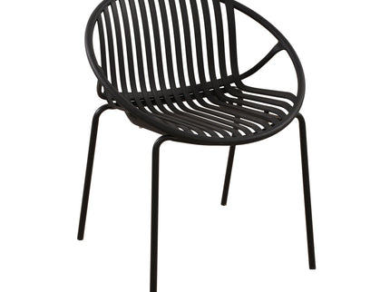 Stackable Outdoor Chairs With Breathable Plastic Backrest (Set of 2)