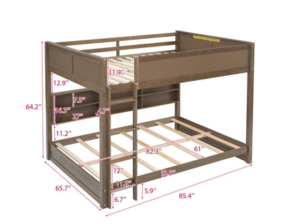Bunk Bed With Storage Cabinets And USB Ports