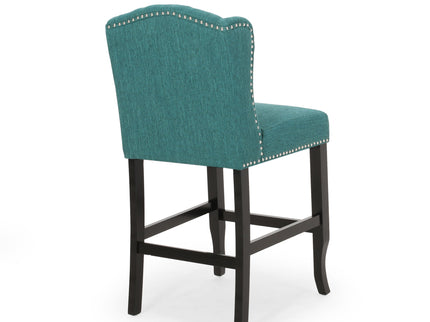 Vienna - Fabric Tufted Counter Stool With Nailhead Accents (Set of 2)
