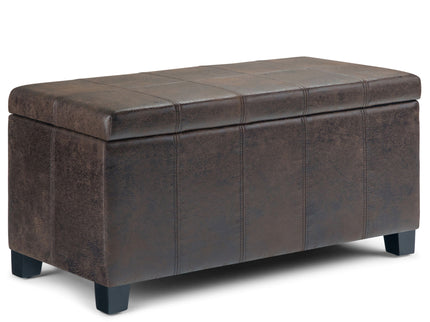 Dover - Storage Ottoman Bench - Distressed Brown