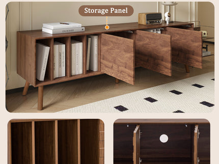 TV Stand With 5 Legs, Media Console Table For Tvs Up To 75" - Walnut