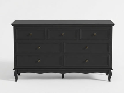 7 Drawer Dresser, Storage Chest - Black
