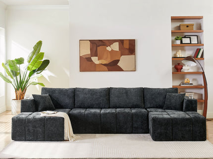 U - Shaped Sectional Sofa, Cup Holders & Side Pockets For Living Room
