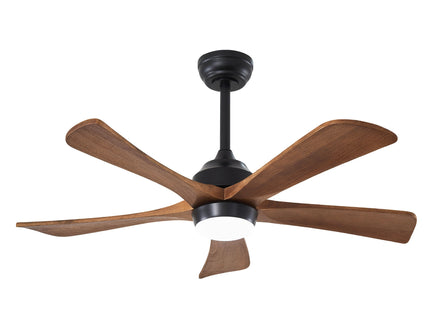 5 Blades Ceiling Fan With Lights Remote Control - Matte Black