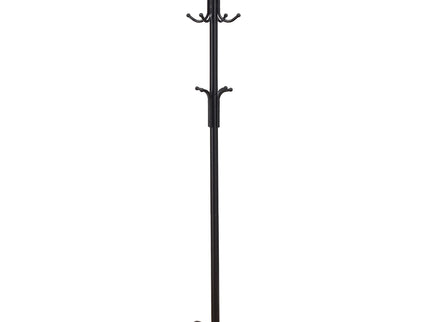 Coat Rack With 3 Tier Hooks For Entryway - Black