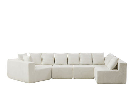 L - Shaped Modular Sofa With Deep Seat And 11 Pillows