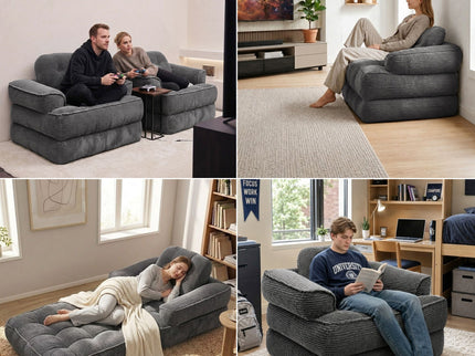 Convertible 2 In 1 Armrest Sofa For Bedroom