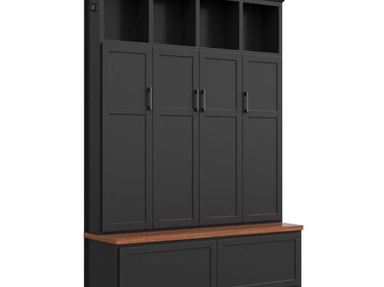 Hall Tree With 4 Hidden Cabinets