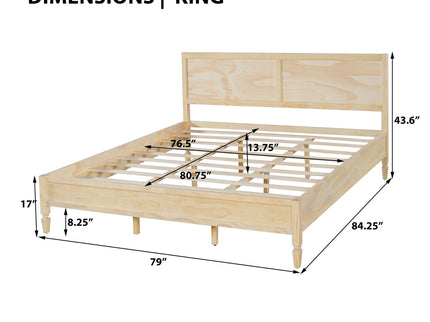 Classic Platform Bed Frame With Panel Headboard